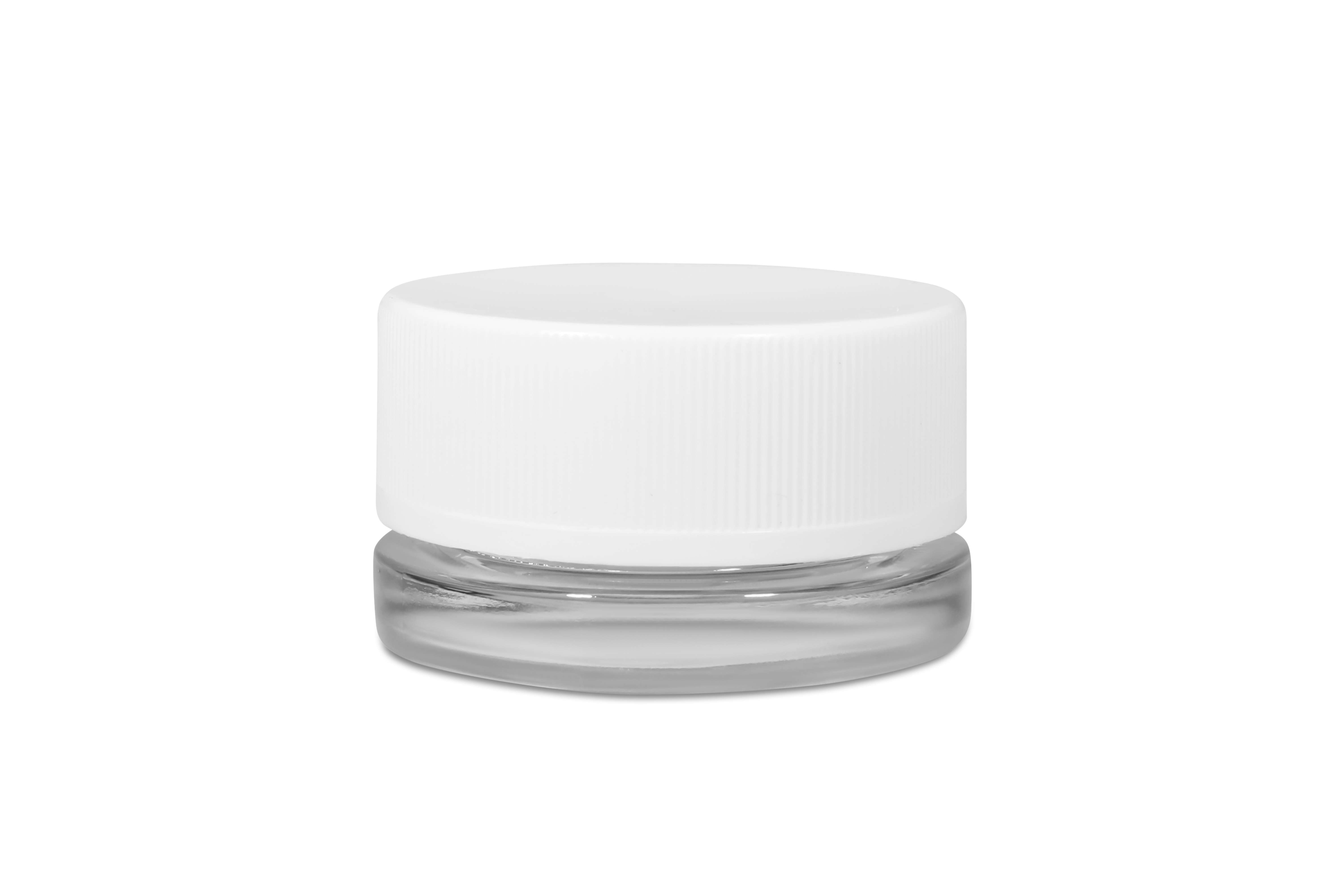 9ML Clear Glass Concentrate Container w/ CR White Lids (320 per case)